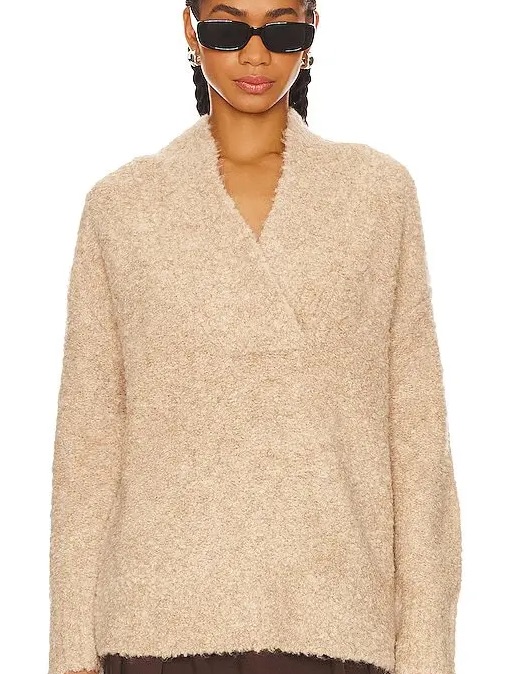 Vince Soft Women's Crimped Shawl Sweater